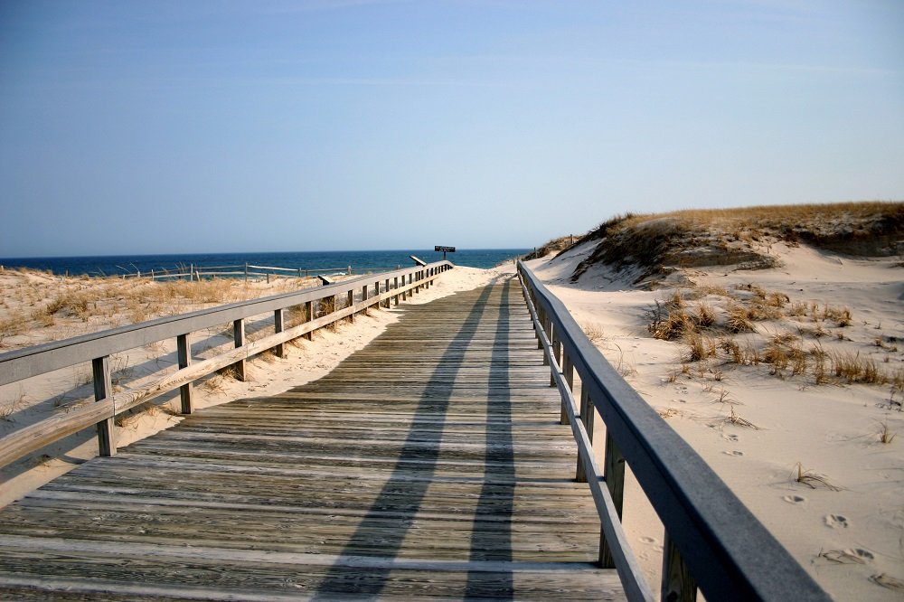 boardwalk and beach boardwalk leading to the beach
